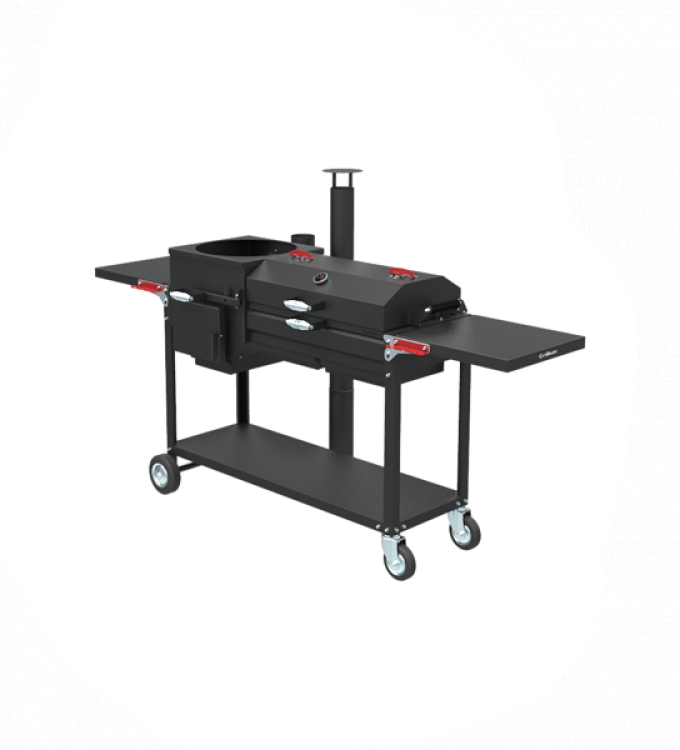 Utschak-Mangal mit Grilldeckel und Edelstahlrost - Comfort Lift Air "Iskander" 400
